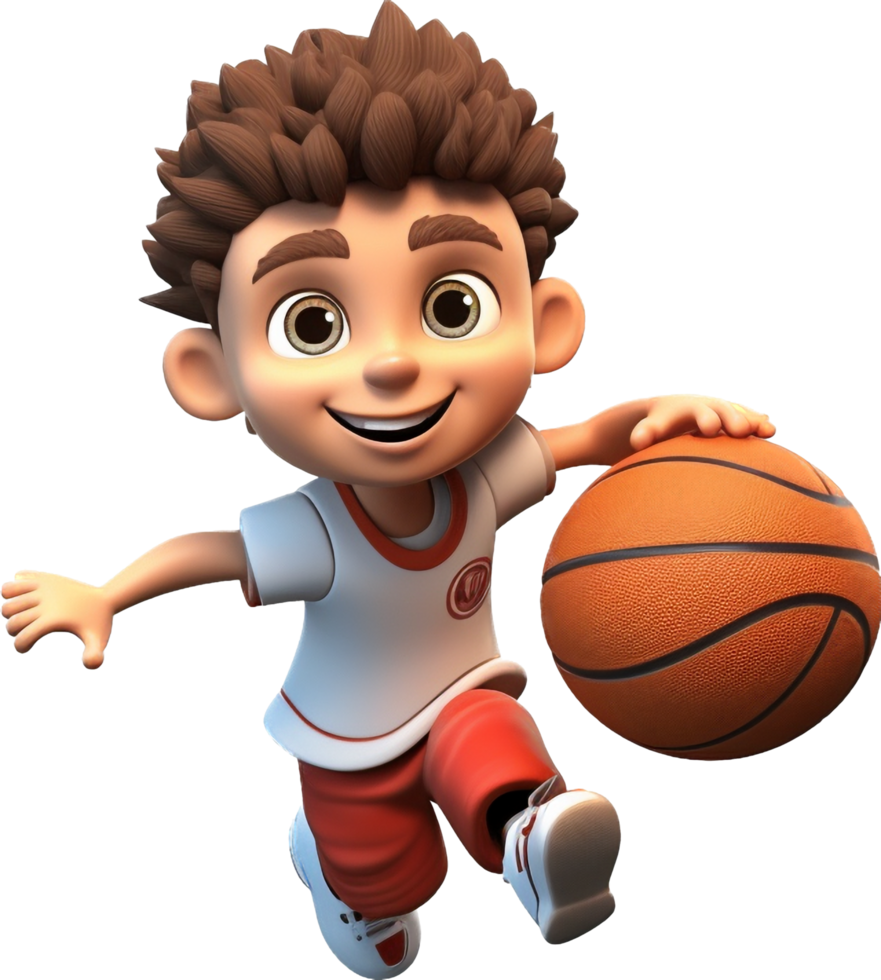 Basketball player with . png