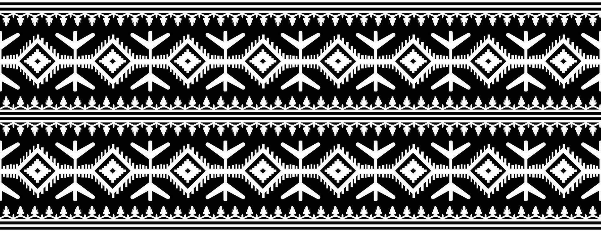 Jamdani sari border pattern design. Vector seamless fabric pattern design.