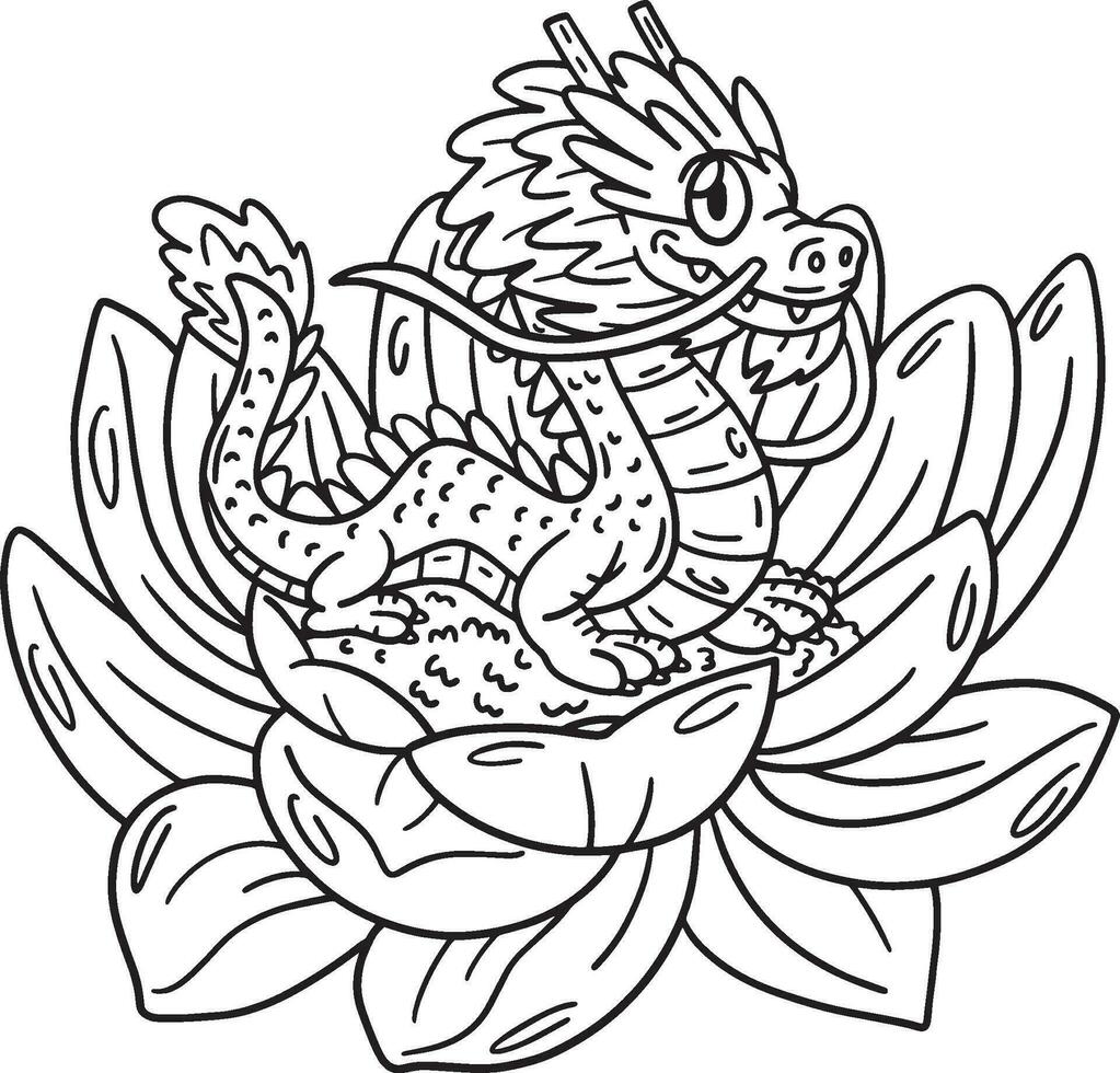 Year of the Dragon Small Dragon Flower Isolated vector