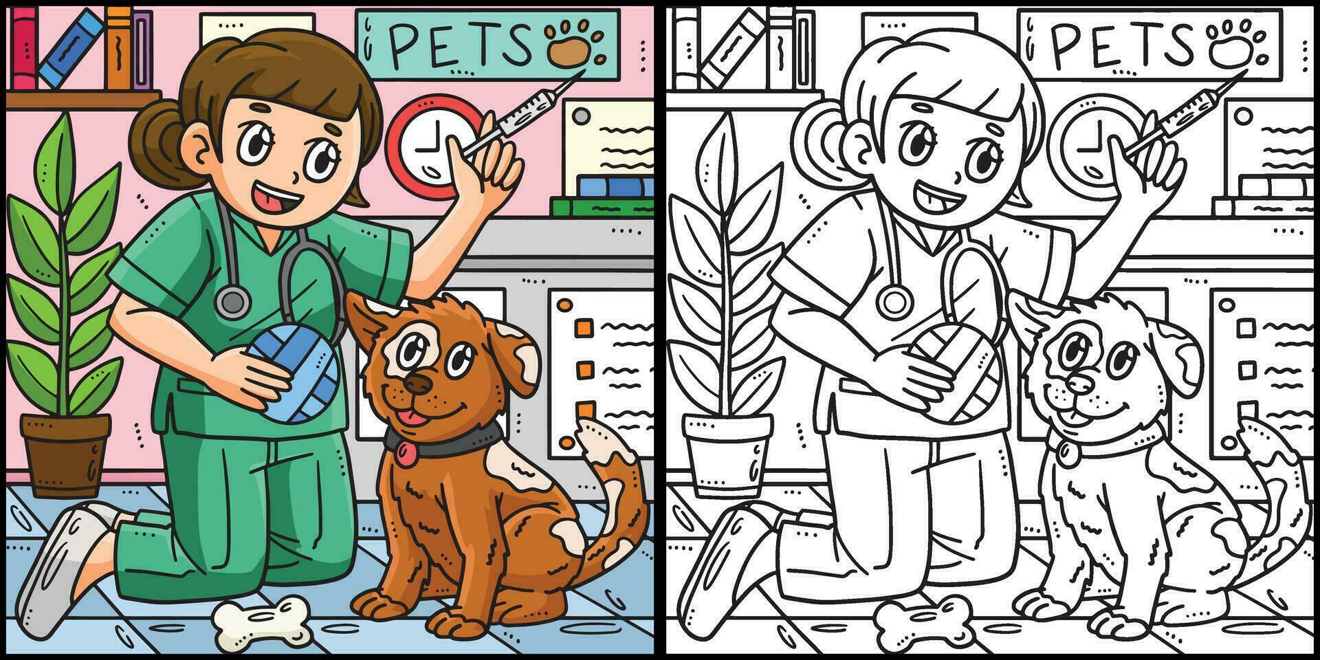 Labor Day Veterinarian and Dog Illustration vector