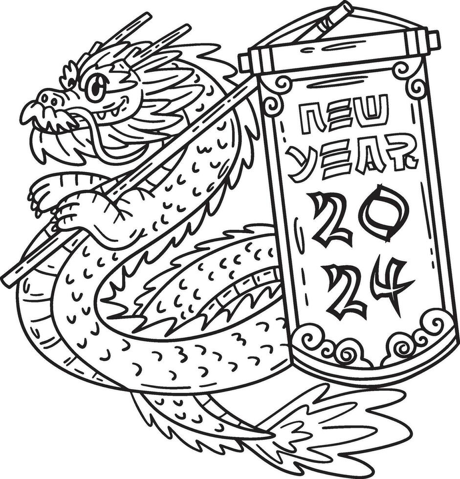 Year of the Dragon New Year Banner 2024 Isolated vector