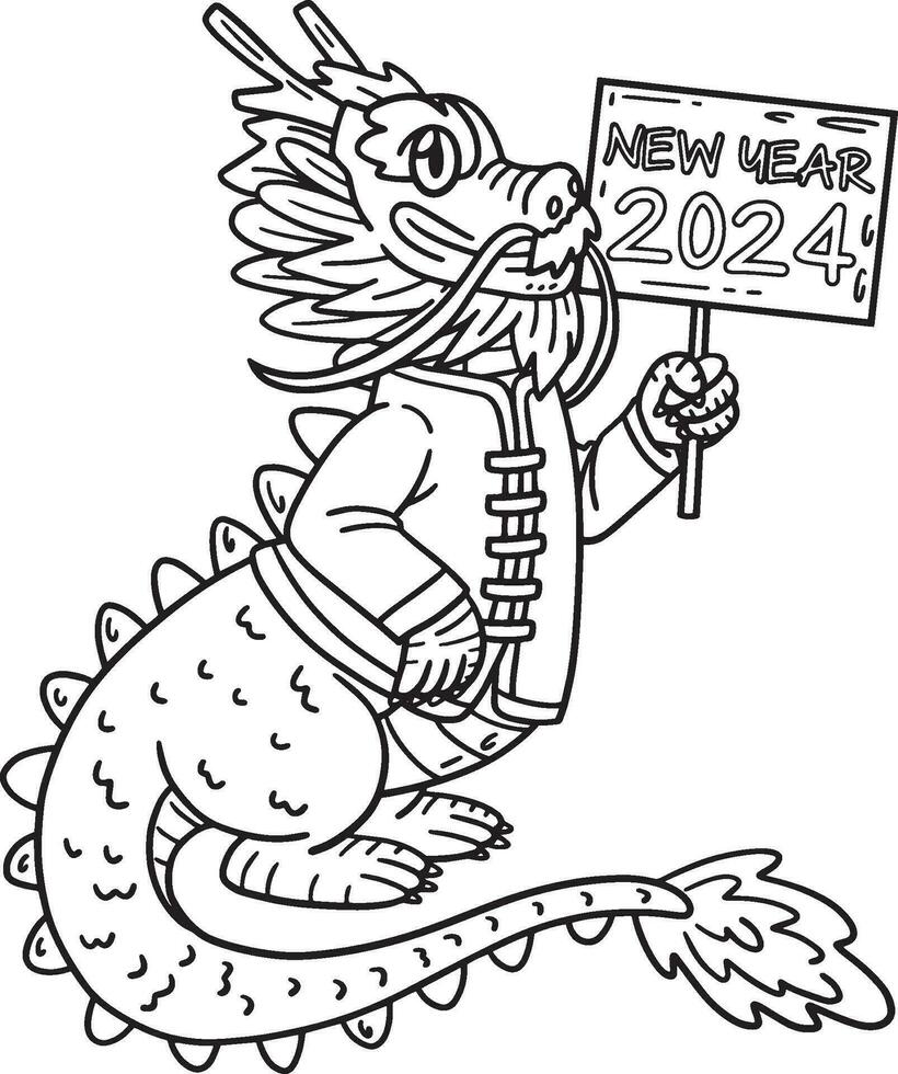 Year of the Dragon Chinese Outfit 2024 Isolated vector
