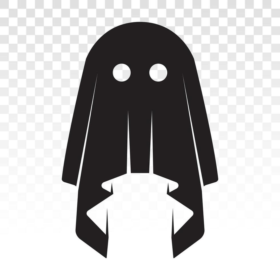 Ghost spooky or apparition haunting Halloween holiday flat vector icon for apps and websites