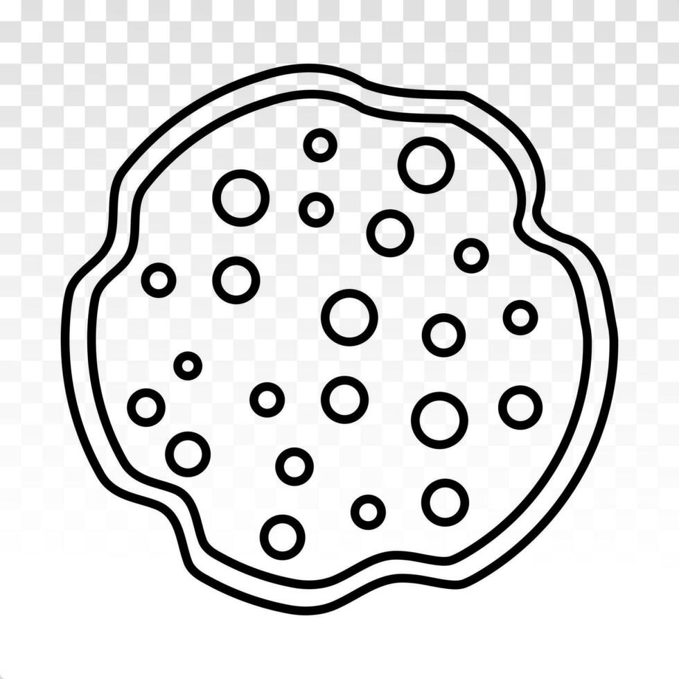 chocolate chip cookie foods line art icon for apps or websites vector