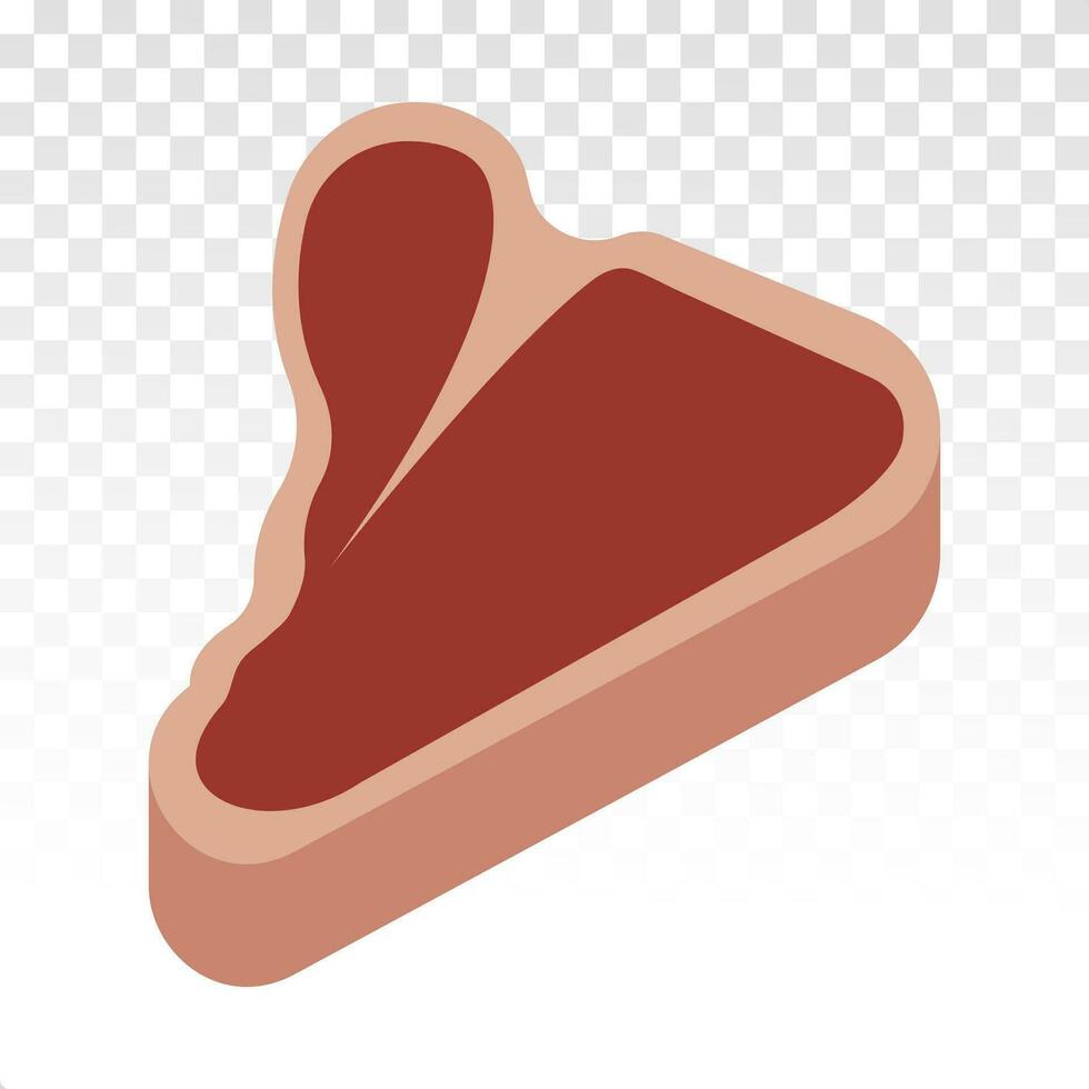 t-bone beef steak foods flat icon for apps and website vector