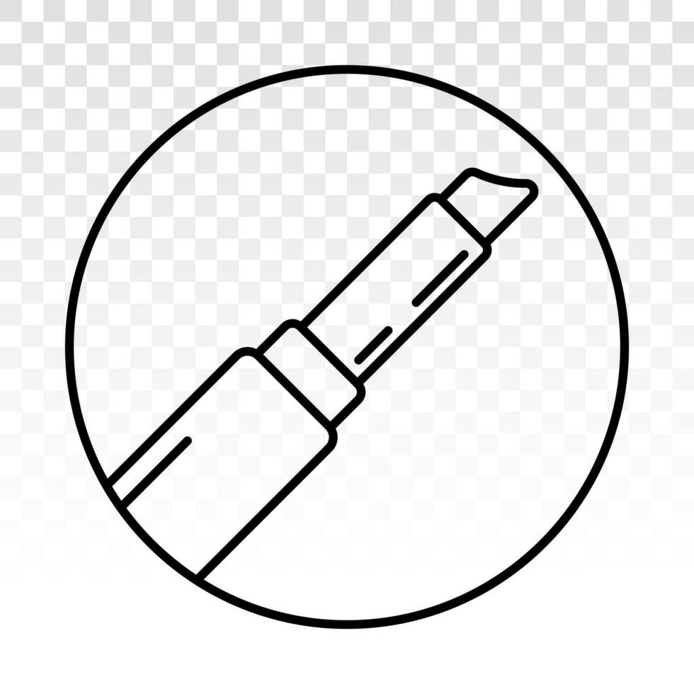 Circled lipstick line art icons for apps and websites vector