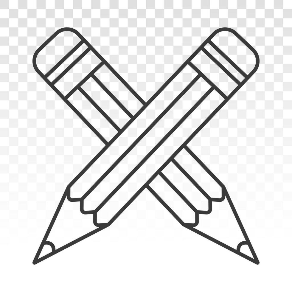 crossed on pencil icon for apps or website vector