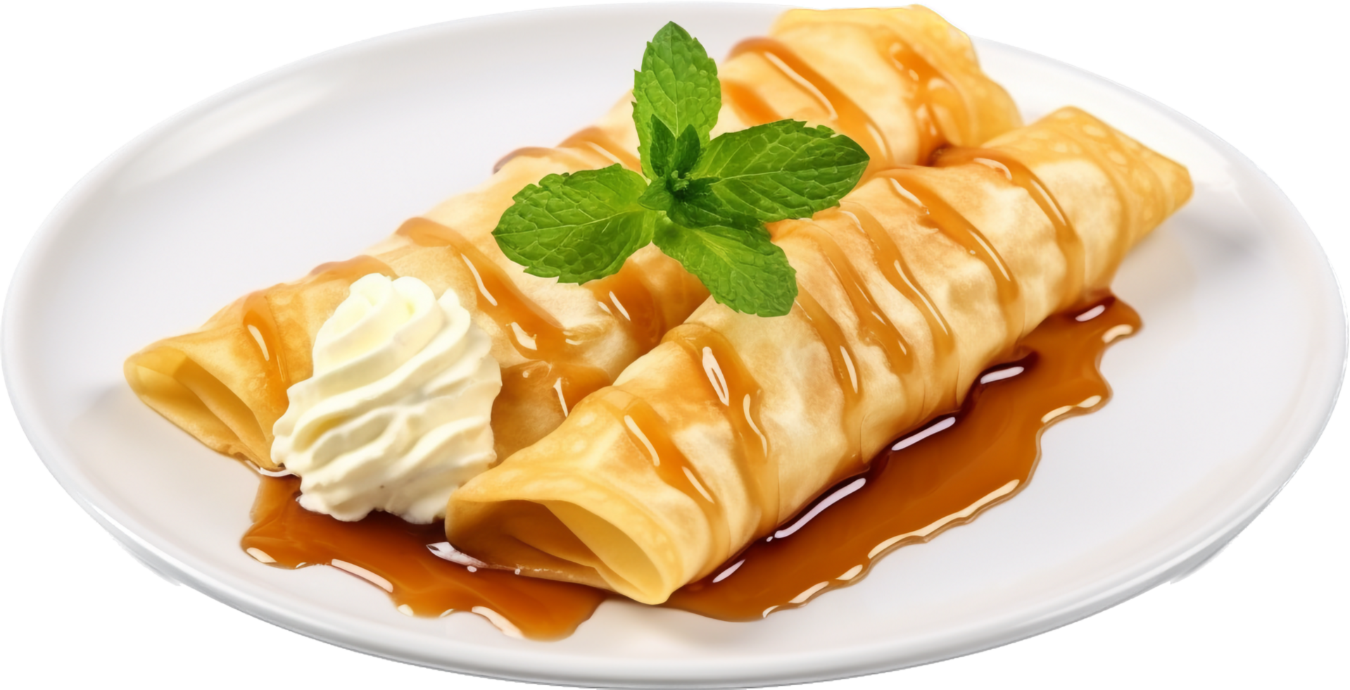 Sweet thai crepe png with AI generated.