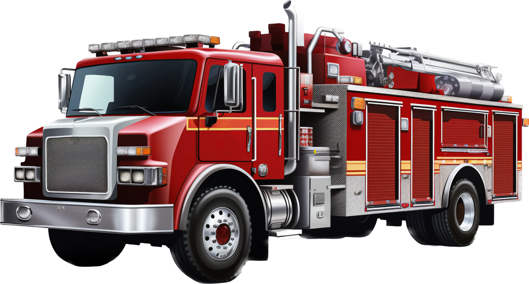 Firetruck png with AI generated.