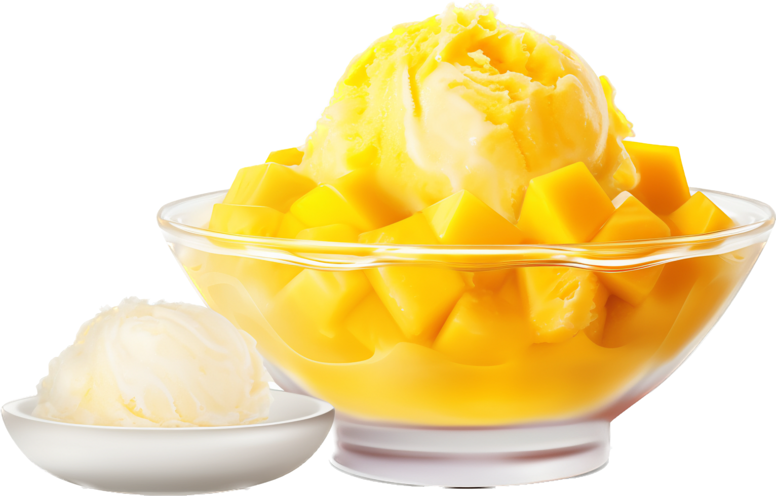 Mango shaved ice png with AI generated.