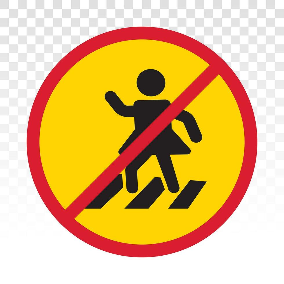 No pedestrian access - prohibition sign. vector