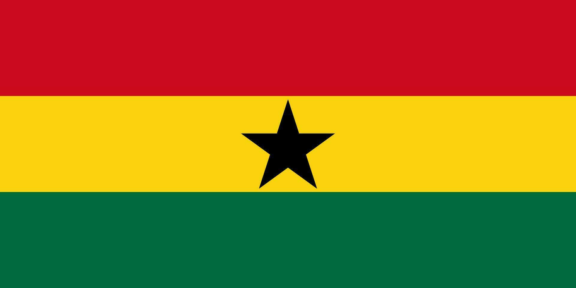 The national flag of the Republic of Ghana is isolated in official colors. vector