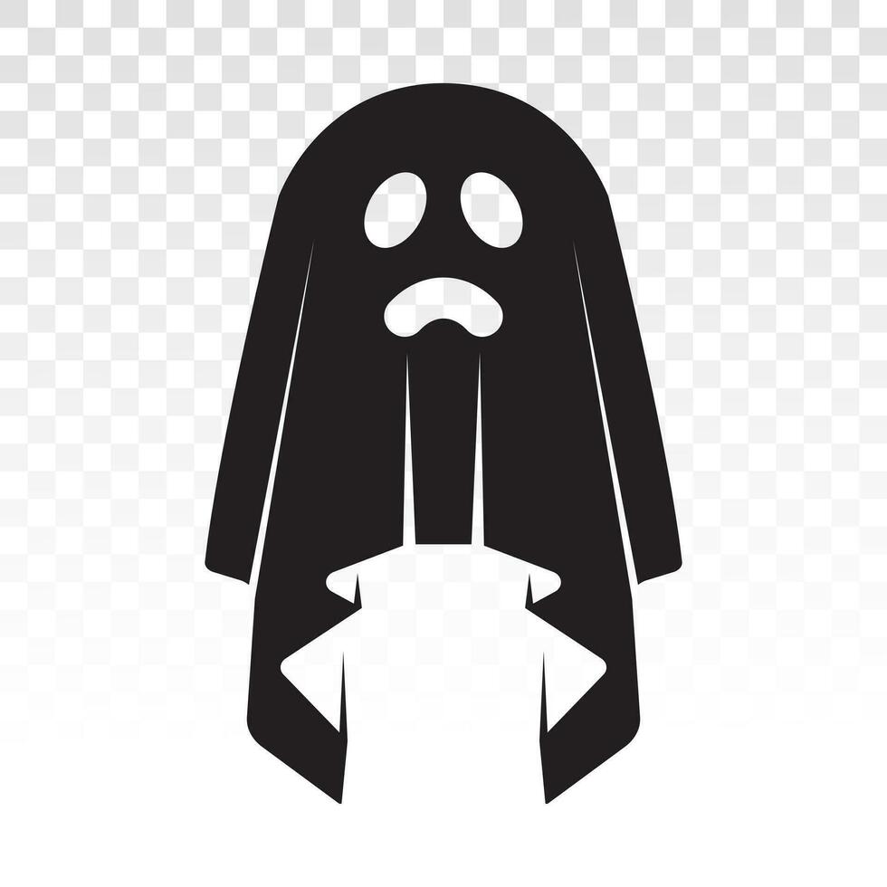 Sad ghost or phantom apparition icon vector