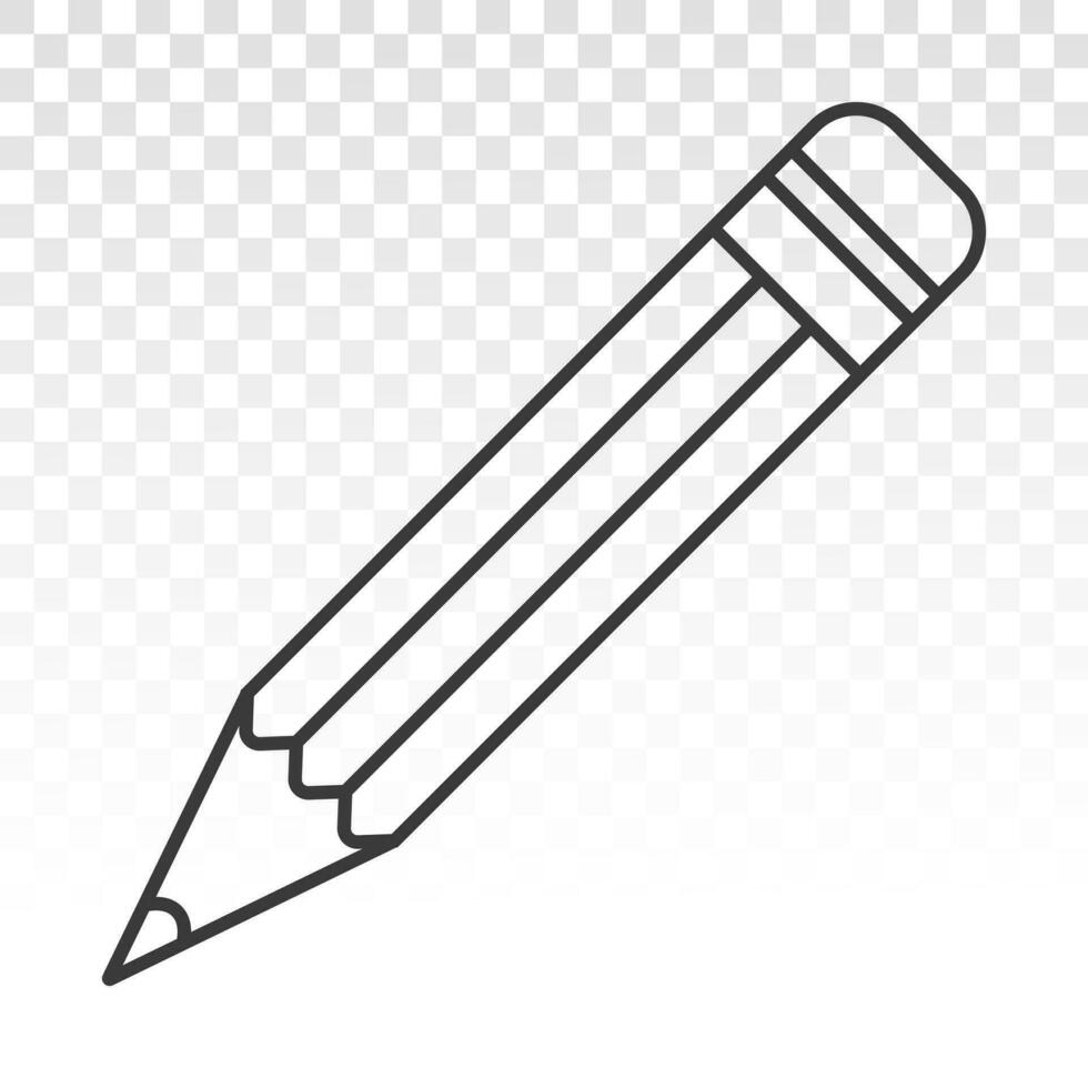 Pencil line art vector icon for apps or websites