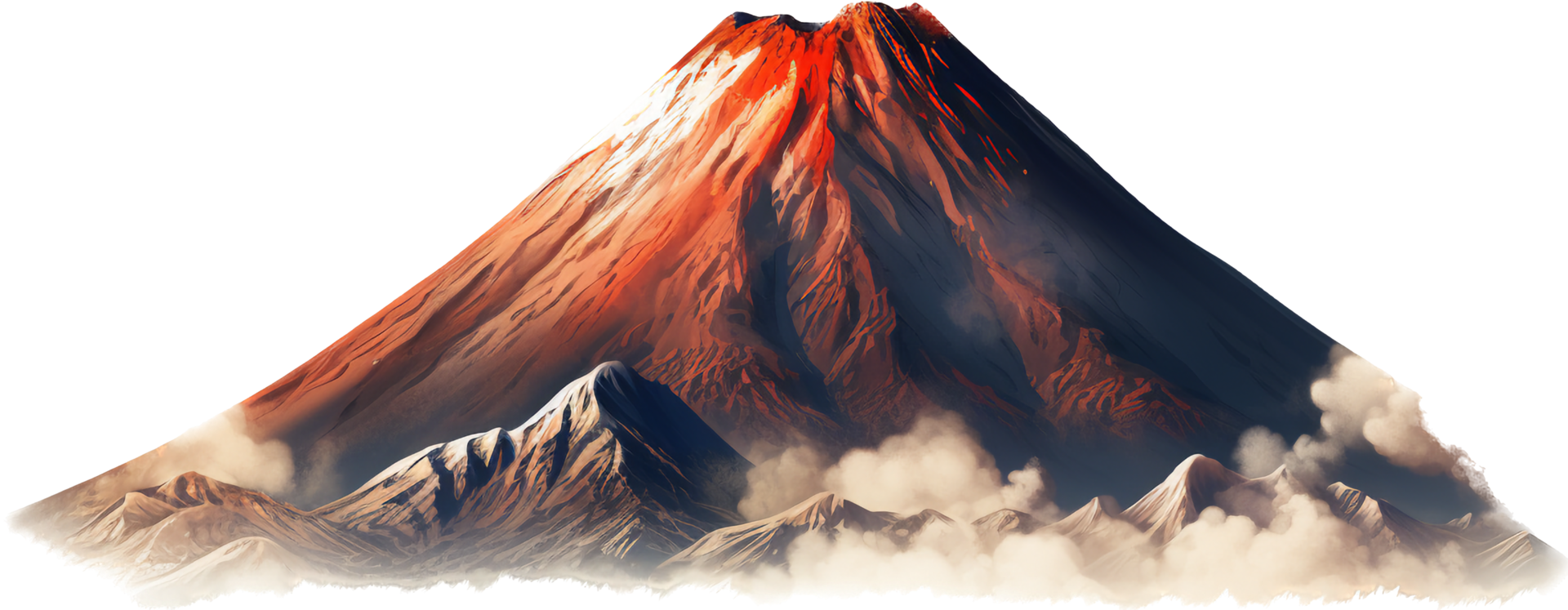 Volcano png with AI generated.