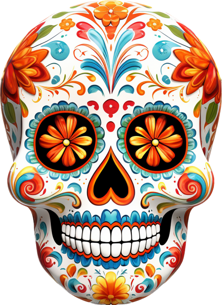 Sugar skull png with AI generated.