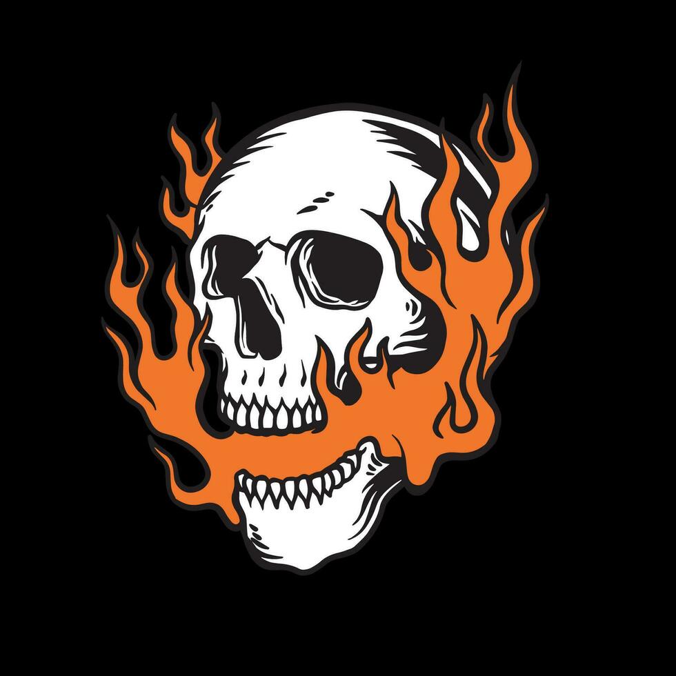 Burning skull art vector