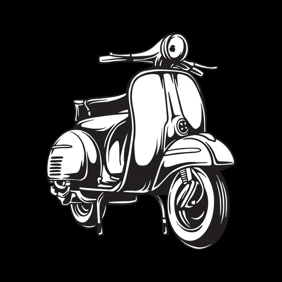 Scooter art black and white vector