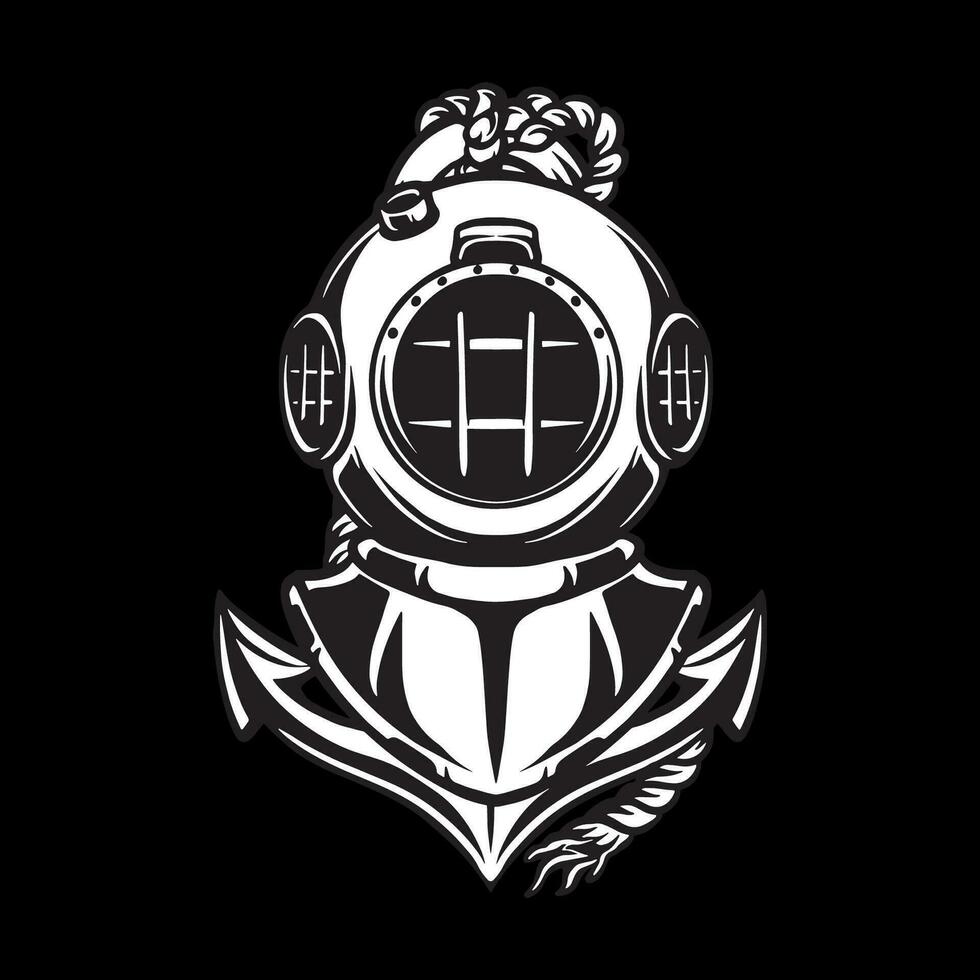 Diving helmet art vector