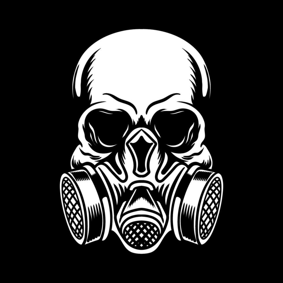 Skull and Gas mask vector art