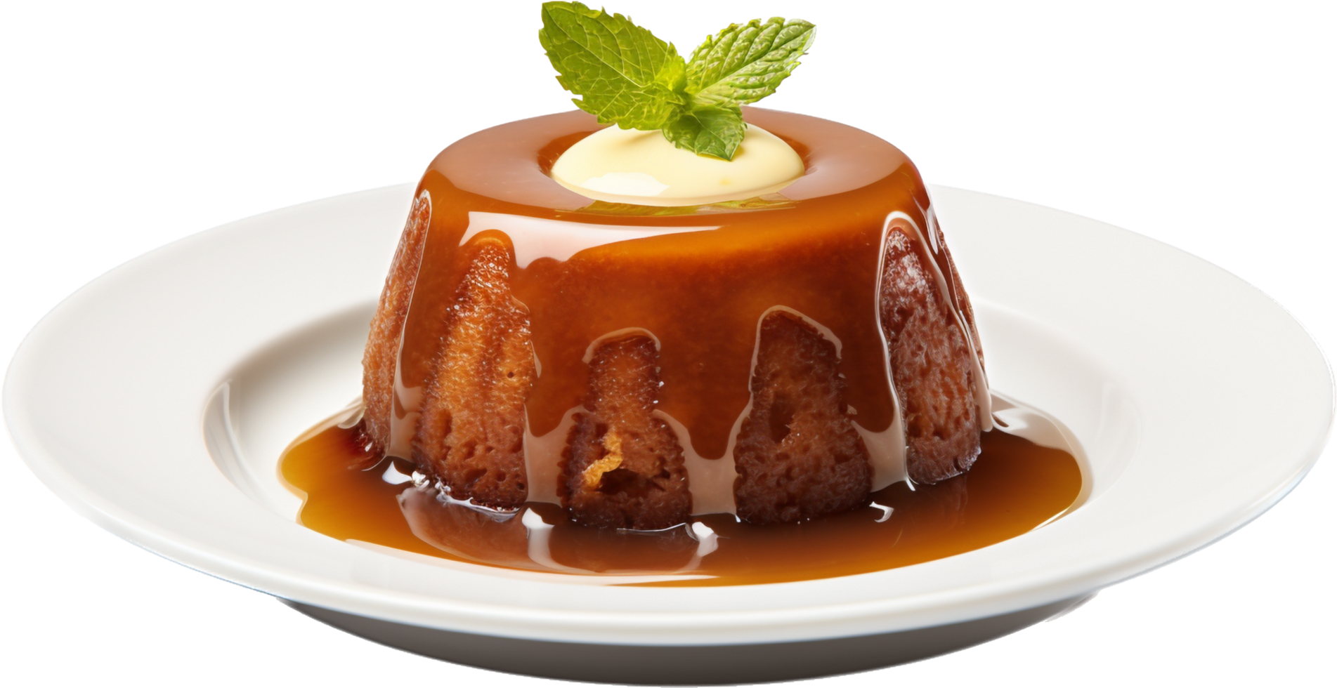 Sticky toffee pudding png with AI generated.