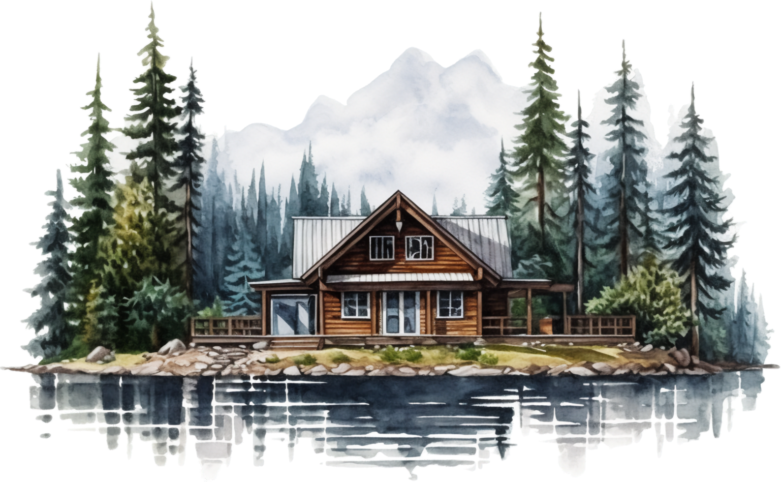 Cabin png with AI generated.