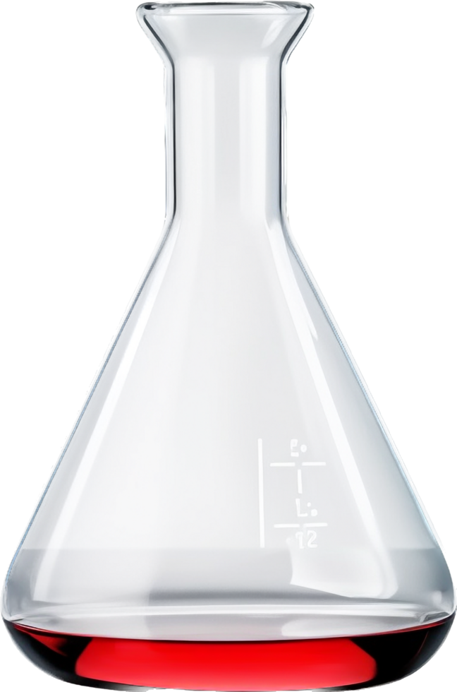 Laboratory flask png with AI generated.