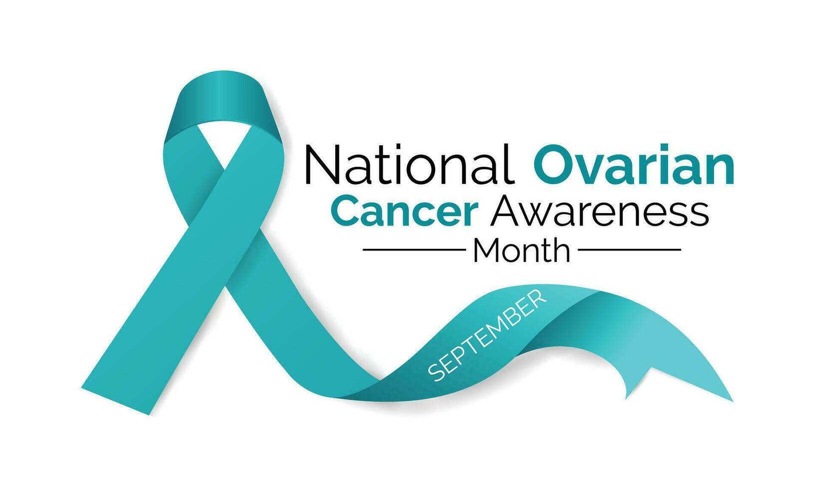Ovarian Cancer awareness month is observed every year in September. banner design template Vector white background.