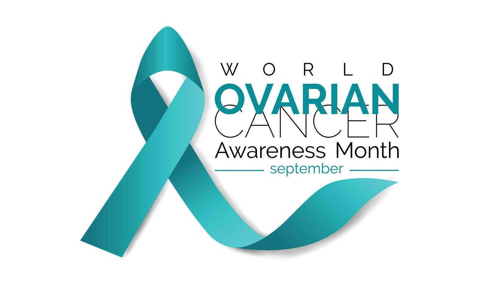 Ovarian Cancer awareness month is observed every year in September. banner design template Vector white background.