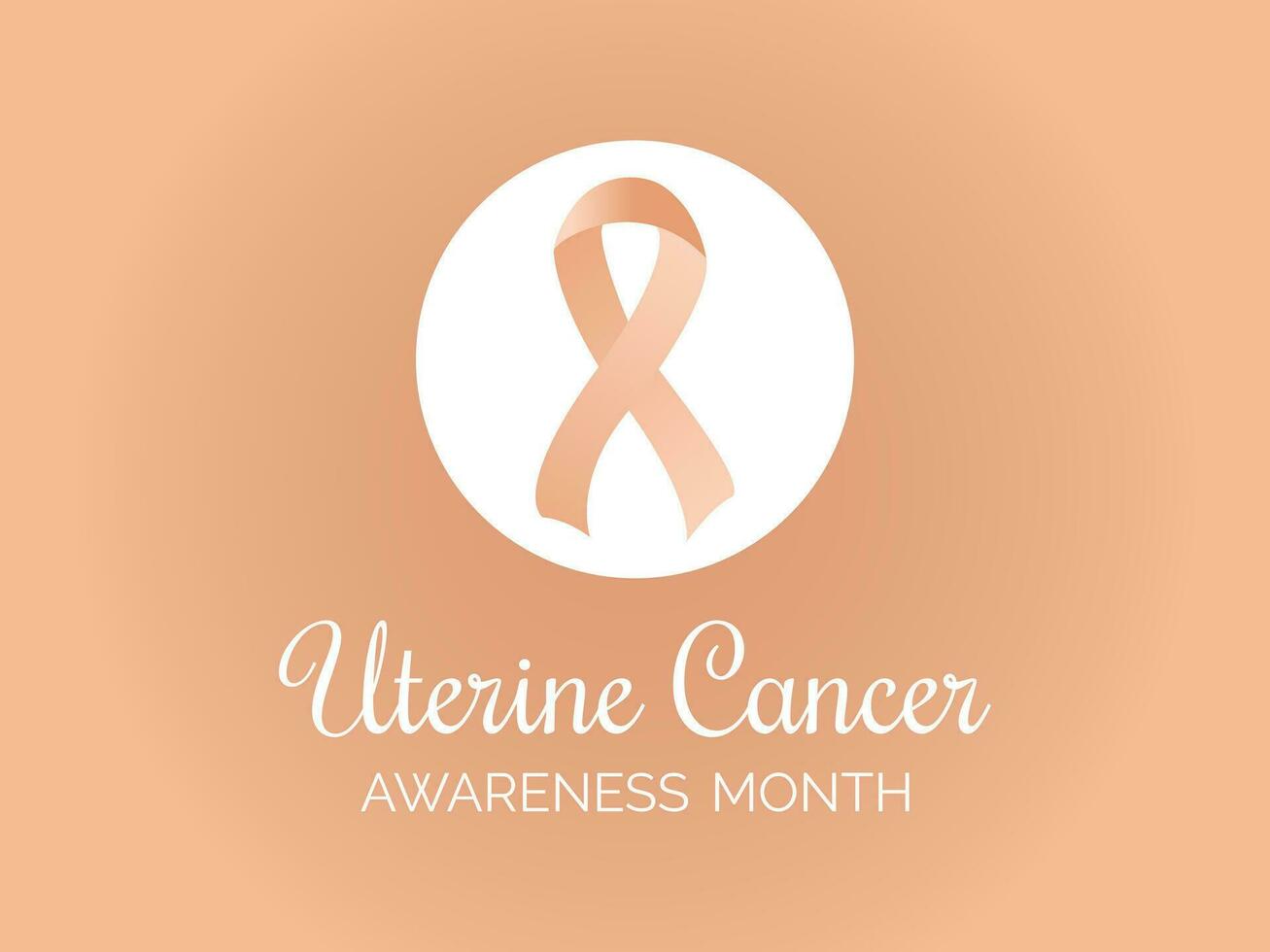 Banner with Uterine Cancer Awareness Realistic Ribbon.Awareness Month in September. Endometrial cancer and uterine sarcoma. vector