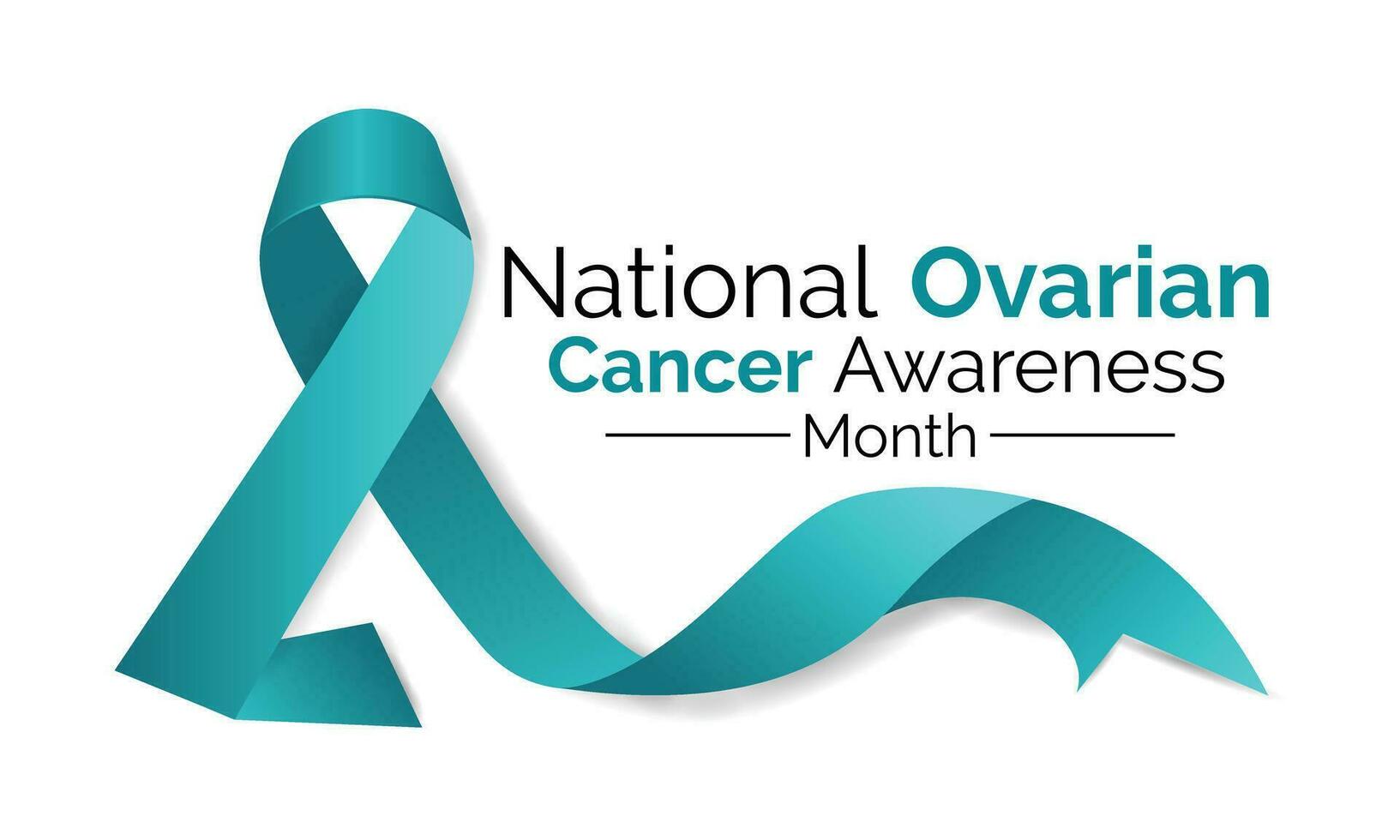 Ovarian Cancer awareness month is observed every year in September. banner design template Vector white background.