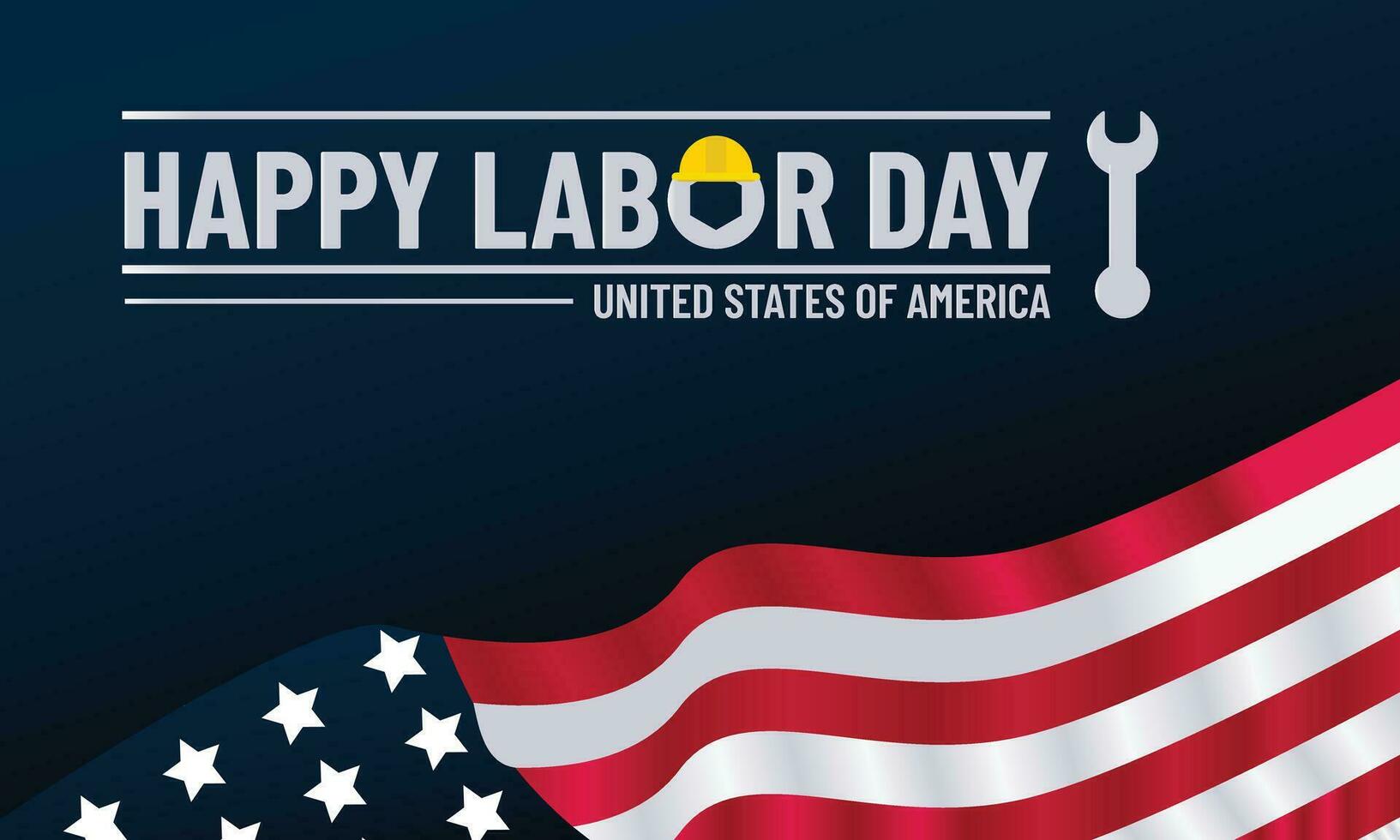 Labor Day poster template .USA Labor Day celebration with American flag. Vector illustration.