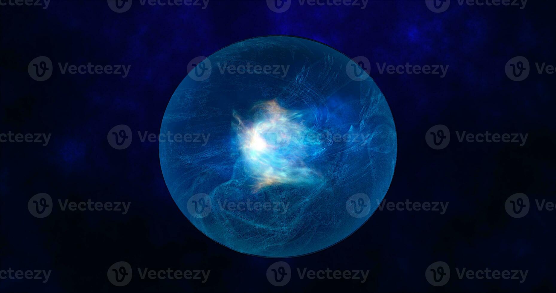 Abstract ball sphere planet energy transparent glass space abstract background photo