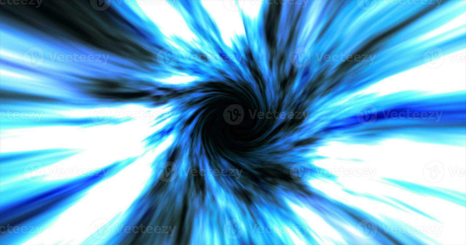 Blue hypertunnel spinning speed space tunnel made of twisted swirling energy magic glowing light lines abstract background photo