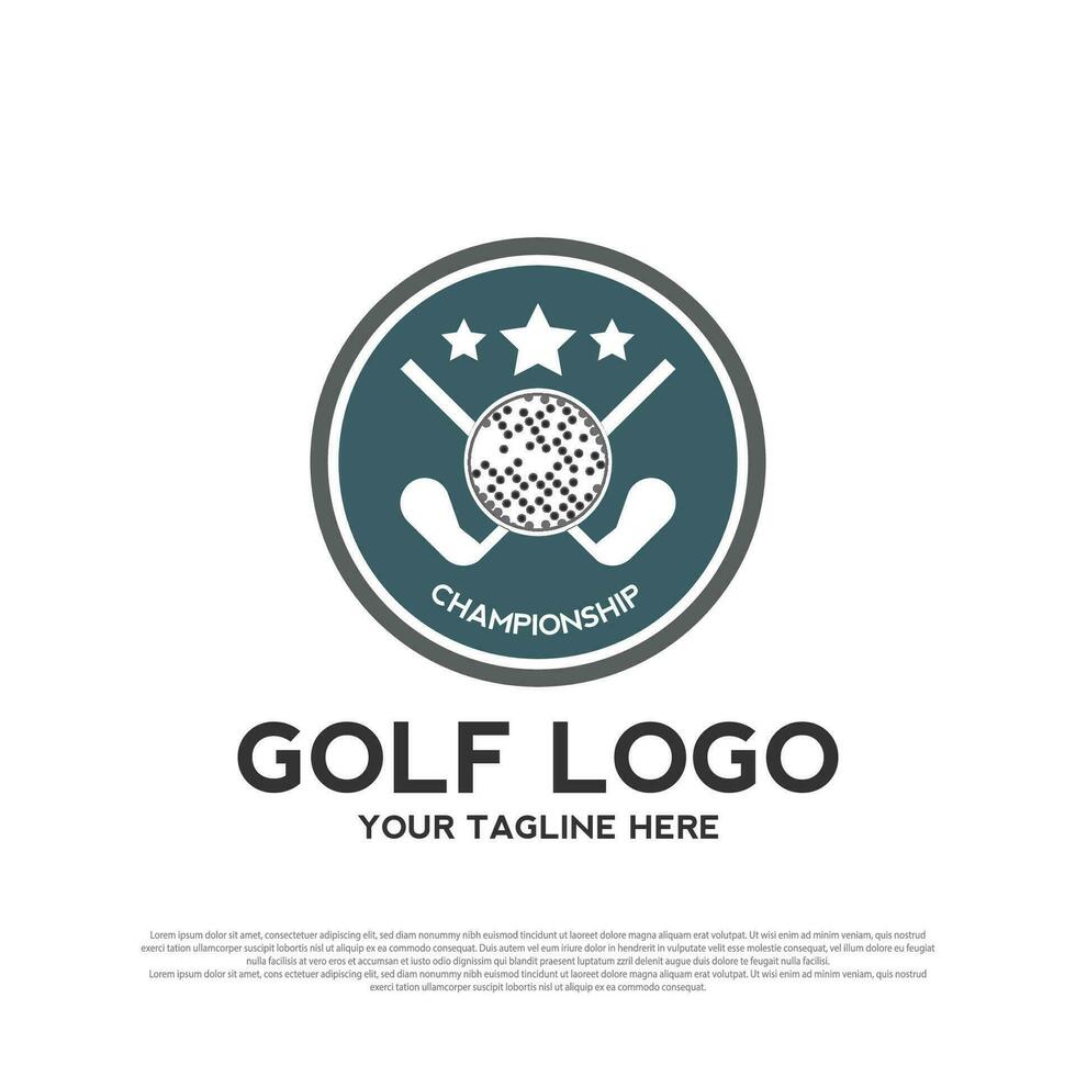 Luxurious golf tournament logo design. golf championship sign or symbol