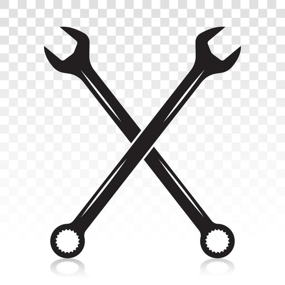 Crossed a wrench or spanner flat vector icon for apps or websites