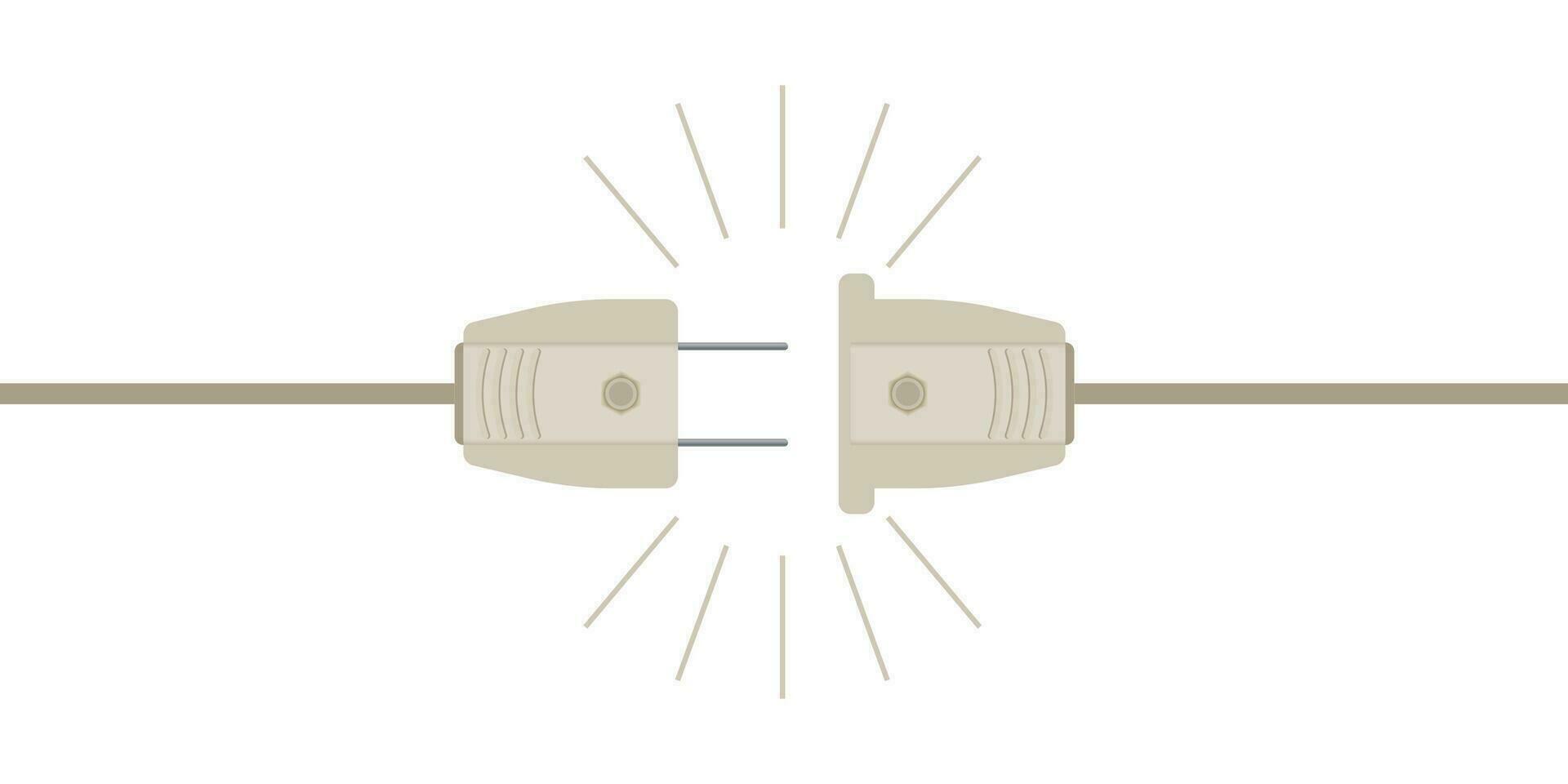 Electric plug icon in vector shape on a white background