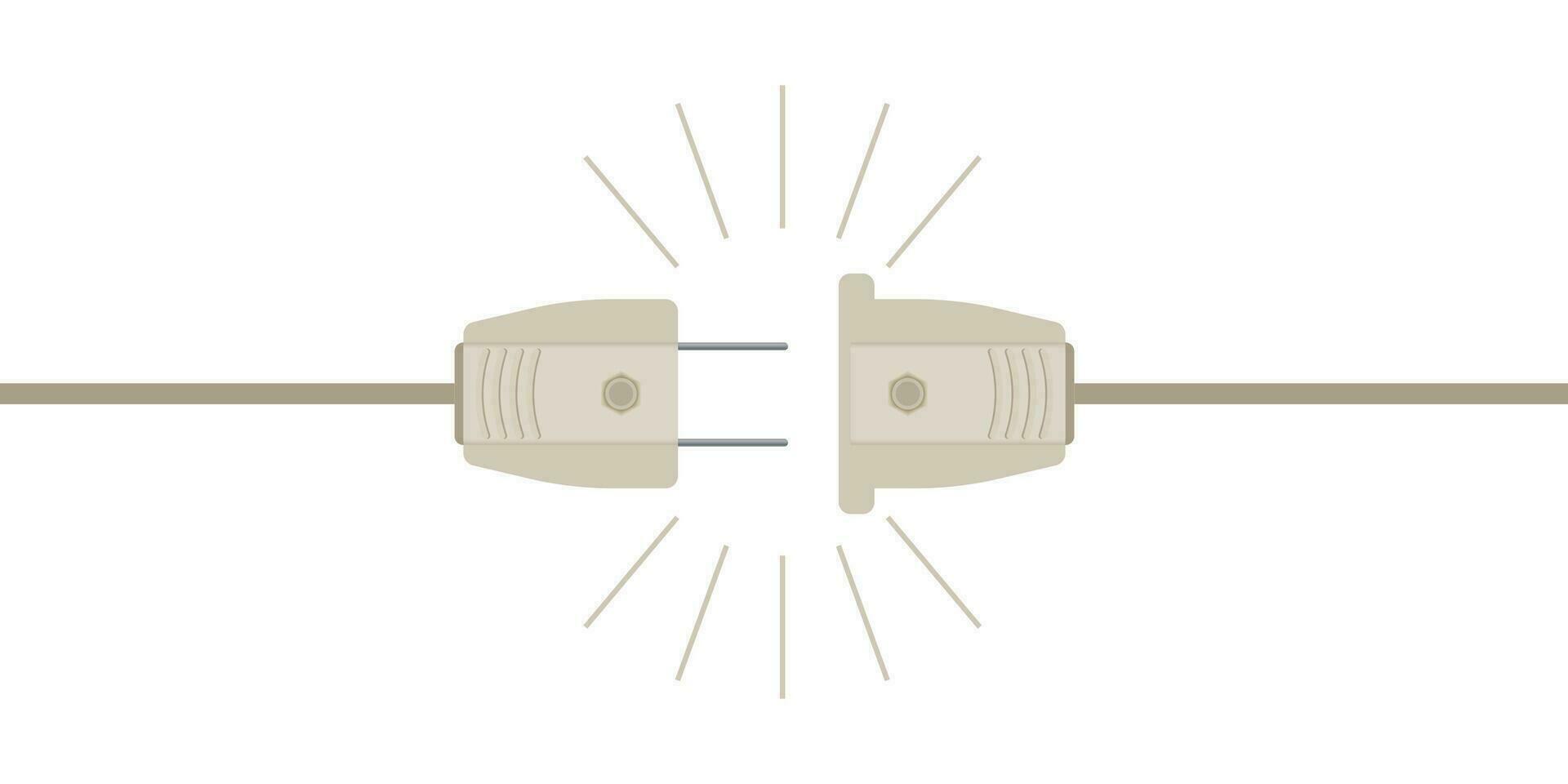 Electric plug icon in vector shape on a white background