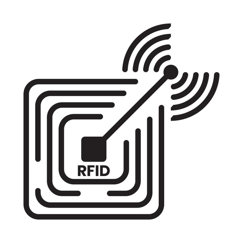 rfid o radio frecuencia identificación icono vector