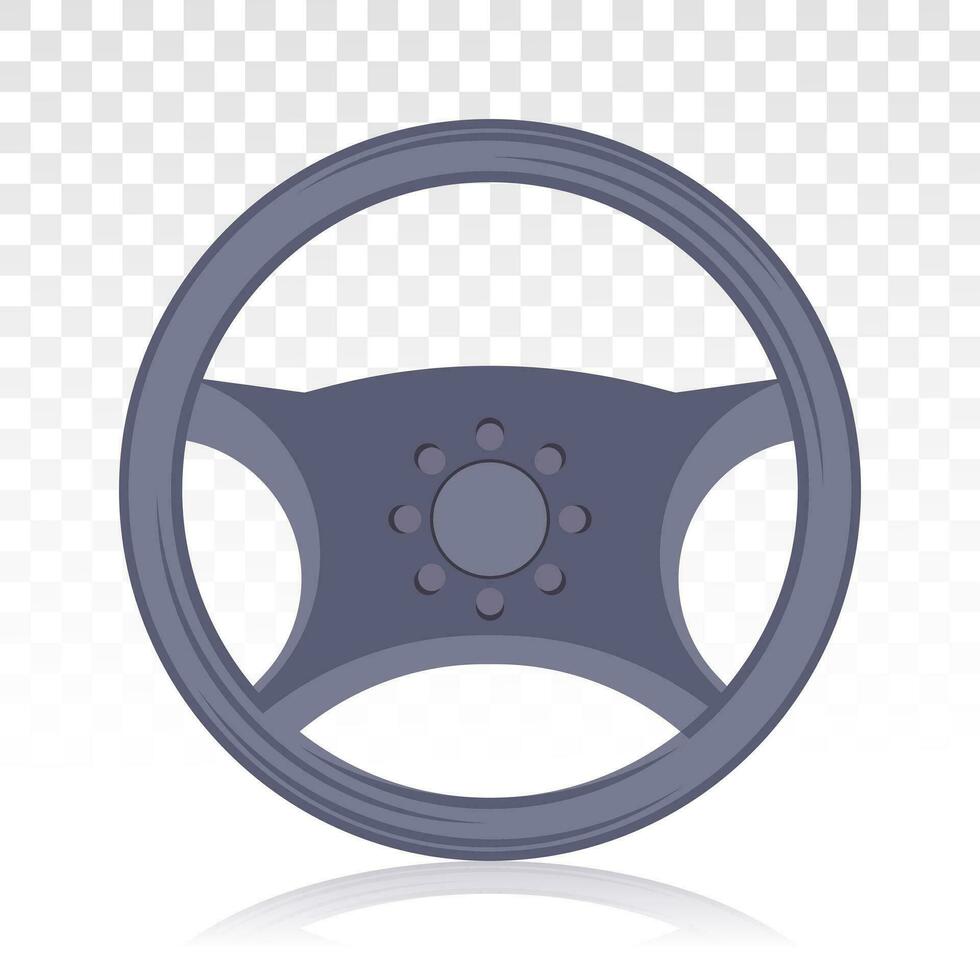 Car or automobile steering wheel or driving wheel flat icon vector