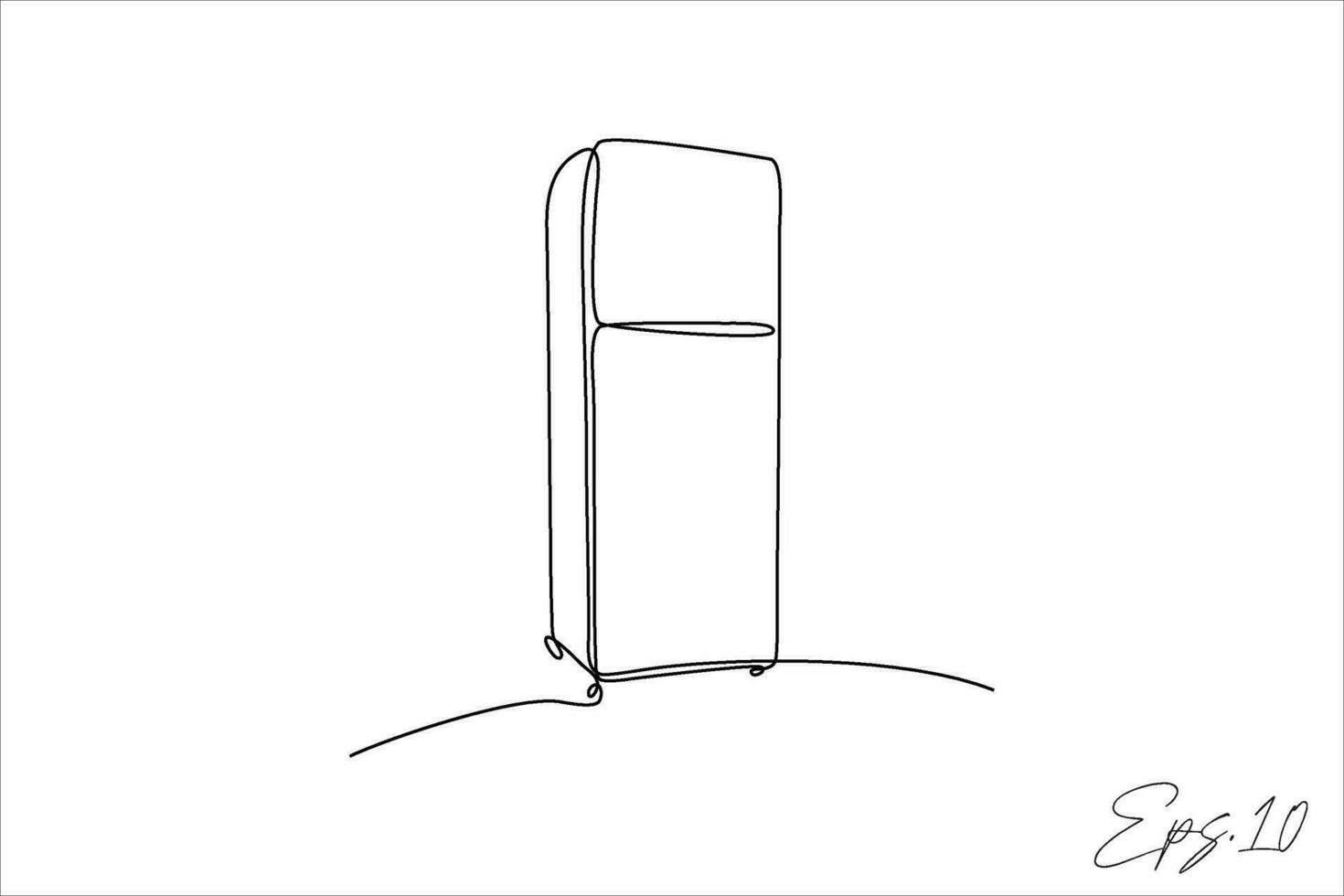 refrigerator continuous line vector illustration
