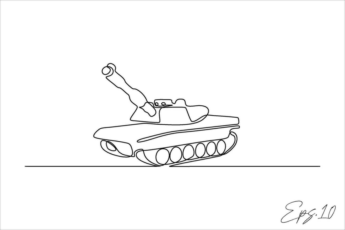 continuous line of military combat vehicles vector