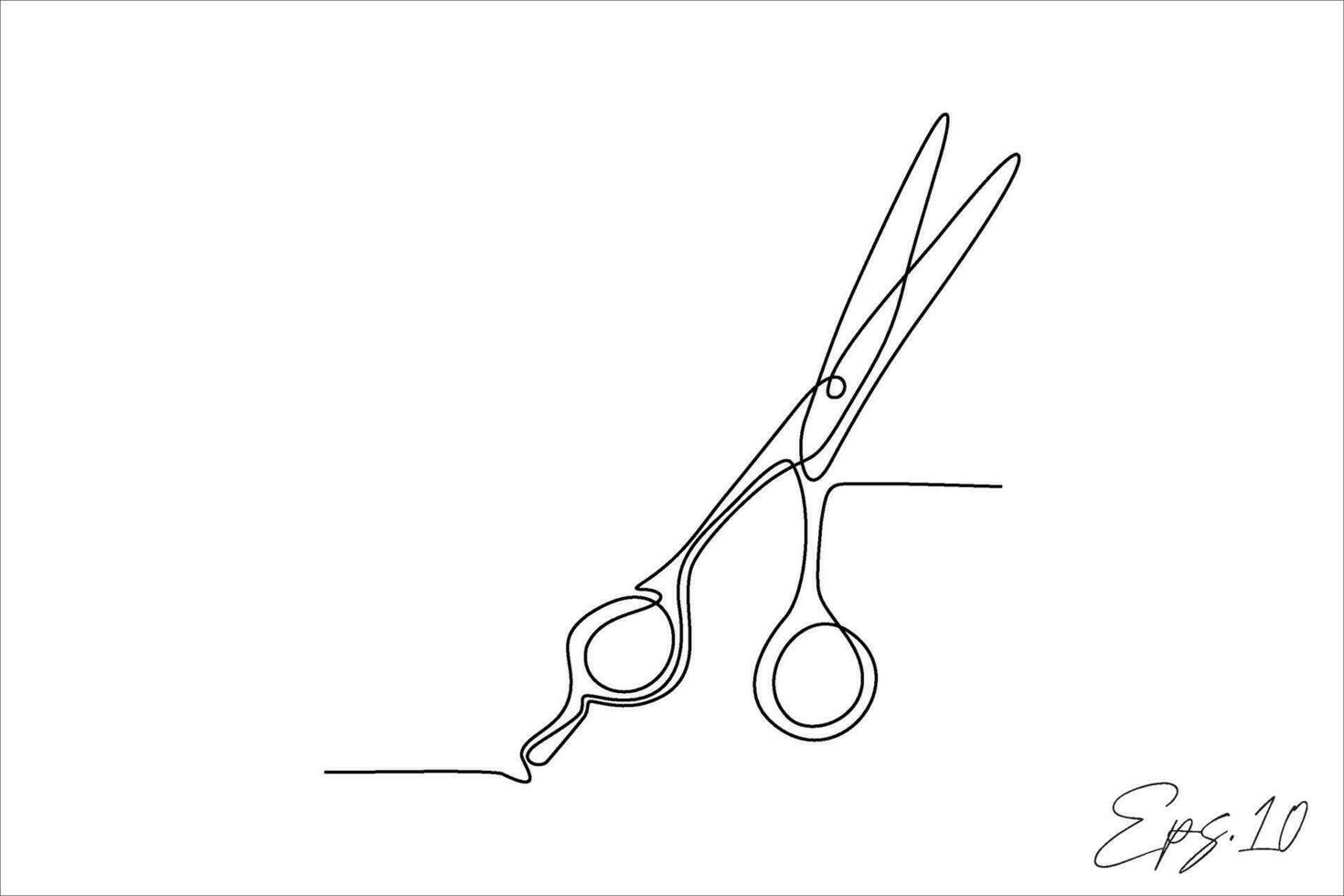 scissors continuous line vector illustration