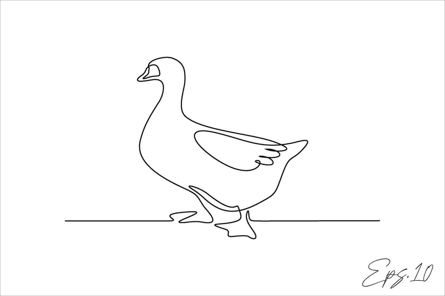 Pato continuo línea vector ilustración