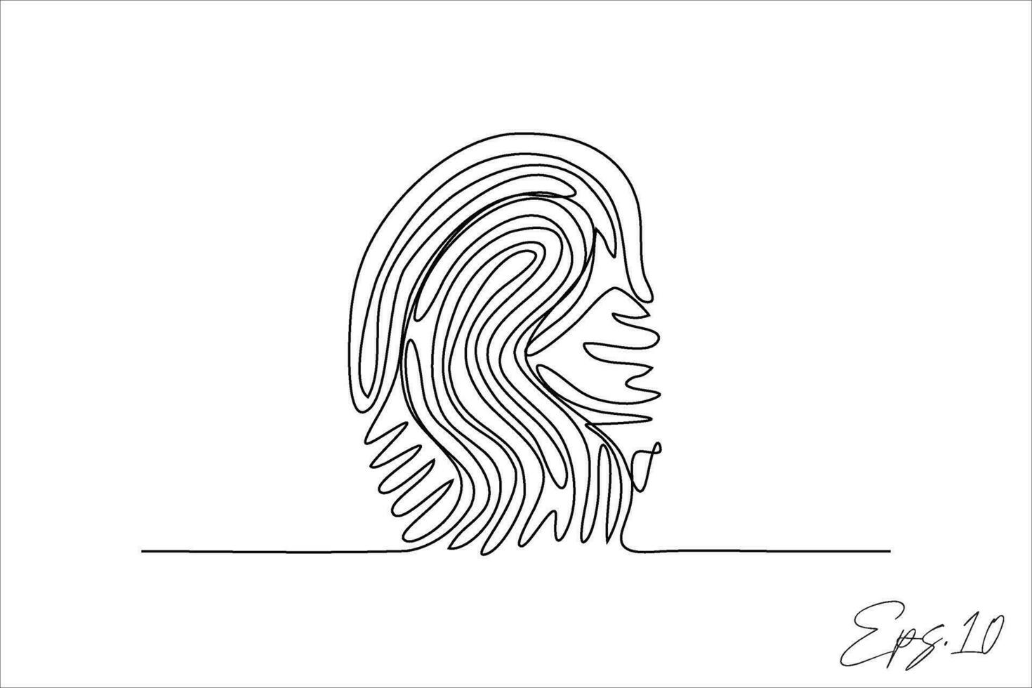 finger print continuous line vector illustration