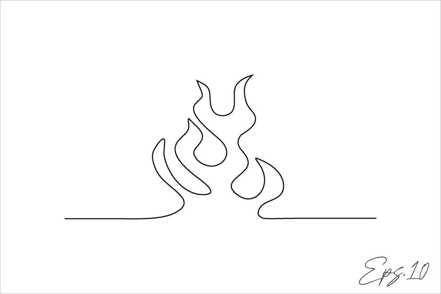 fire continuous line vector illustration