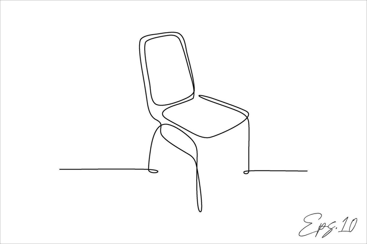 continuous line chairs white background vector