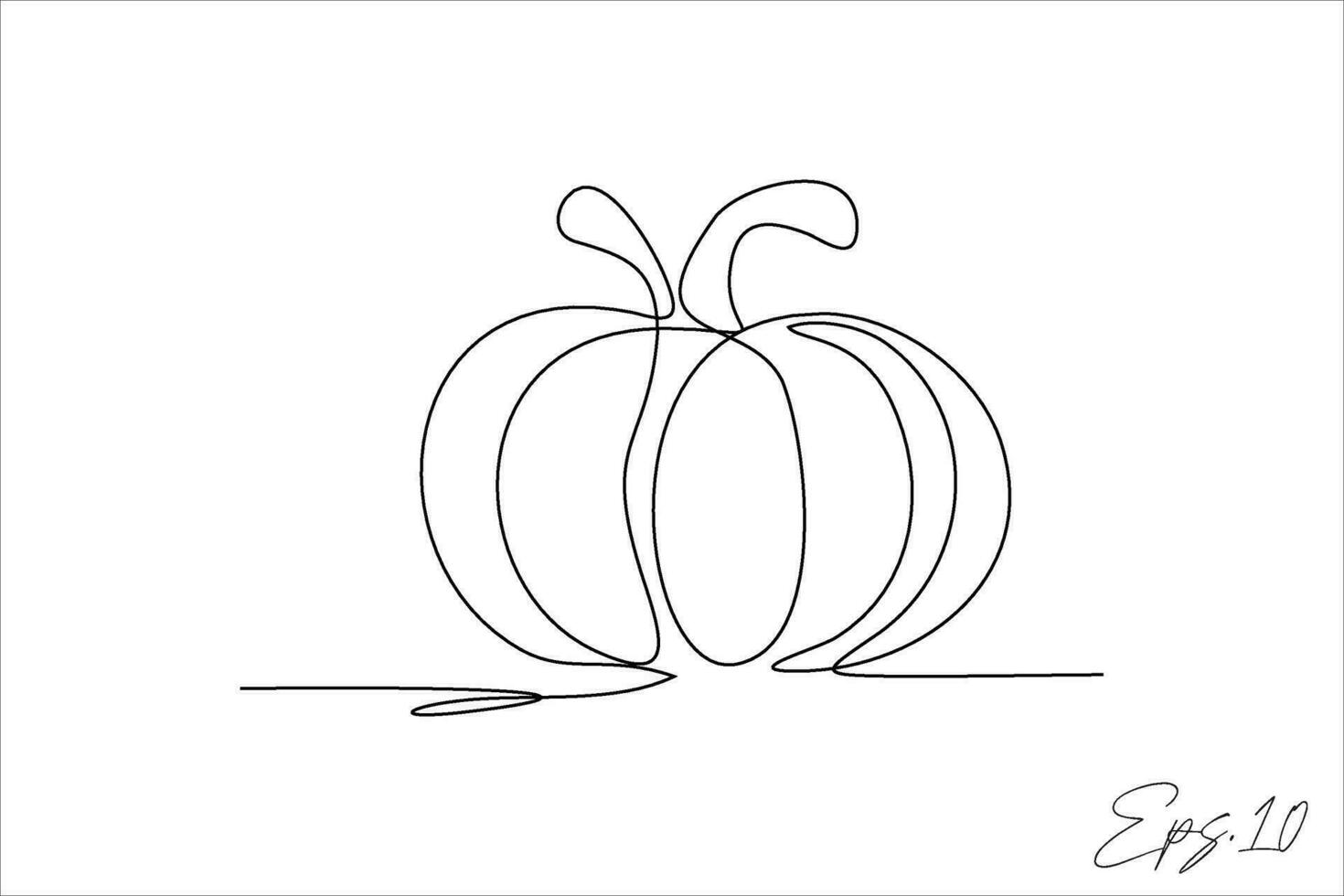 pumpkin fruit continuous line vector illustration