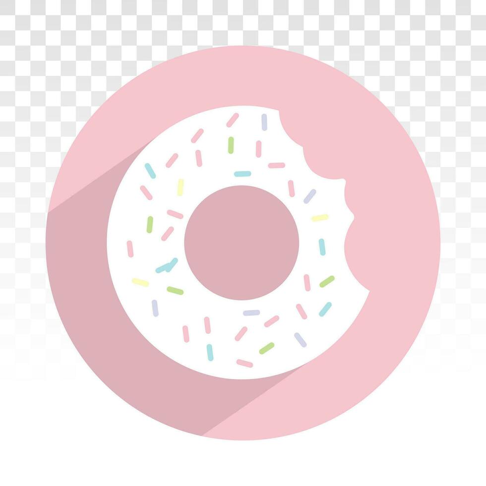 rosquillas o rosquilla con chocolate asperja - plano icono para aplicaciones y sitios web vector