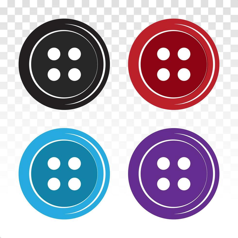 Sewing button or shirt fastener buttons flat icon for apps and websites vector